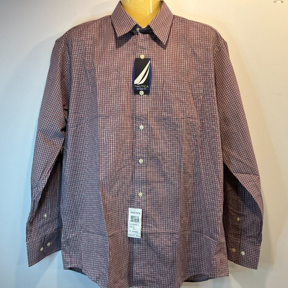 Nautica Men’s Classic Fit Long Sleeve Button-Down Shirt - Size 16 34/35 - NWT